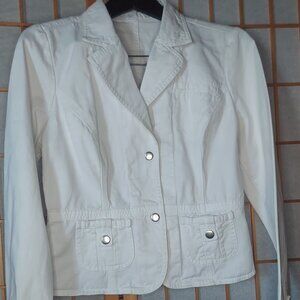 Casual White Jean Blazer